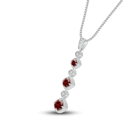 گردنبند طبیعی گارنت الماس 1/20 ct با نقره عیار 925