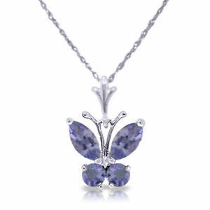 آویز یک نفره آنگارا گردنبند طبیعی تانزانیت زنانه دخترانه 14K
