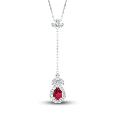 گردنبند طبیعی گارنت الماس 1/20 ct با نقره عیار 925