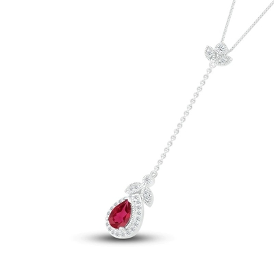 گردنبند طبیعی گارنت الماس 1/20 ct با نقره عیار 925