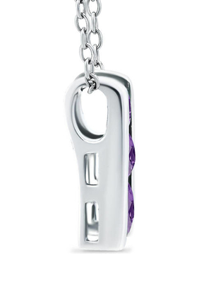3/8 ct. t.w. گردنبند آویز نردبانی 3 سنگ آمتیست نقره عیار