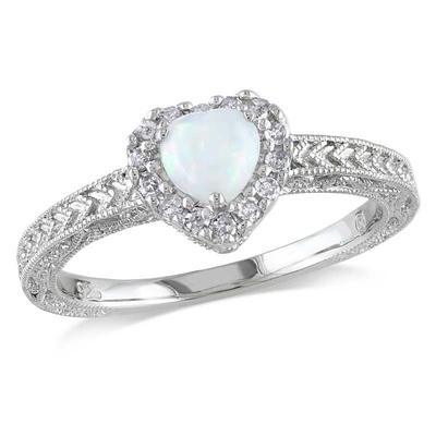 عقیق 5.0 میلی متری قلب شکل و 1/8 CT. T.W. حلقه قاب الماس نقره استرلینگ