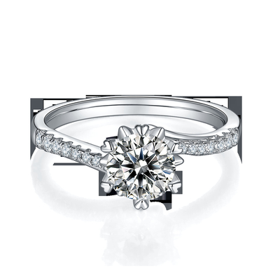انگشتر نامزدی زنانه جواهرات 1.30CT سفید Moissanite و Sapphire Platineve CZ