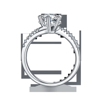 انگشتر نامزدی زنانه جواهرات 1.30CT سفید Moissanite و Sapphire Platineve CZ