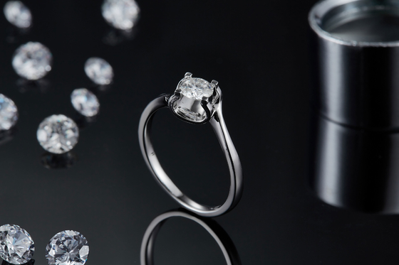RD 4MM ذوزنقه ای سفید Moissanite 9K حلقه نقره ای CZ جواهرات عروسی مینیمالیست