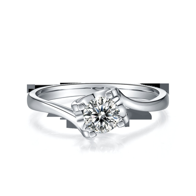 RD 4MM ذوزنقه ای سفید Moissanite 9K حلقه نقره ای CZ جواهرات عروسی مینیمالیست
