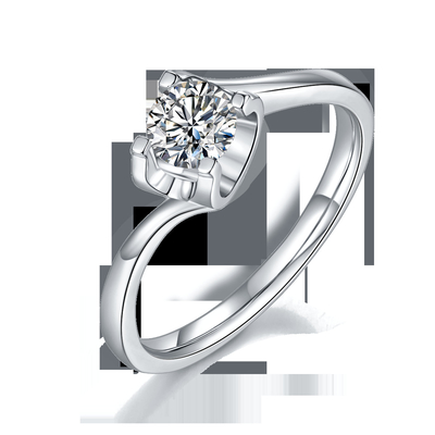 RD 4MM ذوزنقه ای سفید Moissanite 9K حلقه نقره ای CZ جواهرات عروسی مینیمالیست