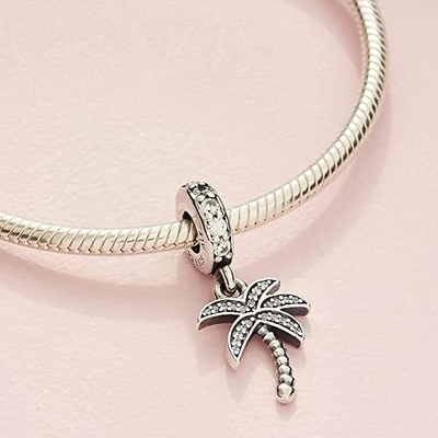 درخت نخل نارگیل جواهرات چیلی با عینک آفتابی Holiday Beach Charm سازگار با دستبند Pandora Charms