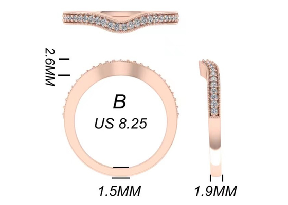 جواهرات طلای جامد 0.8 عیار 14 عیار، ست حلقه نامزدی رزگلد RA5.6×4.5MM