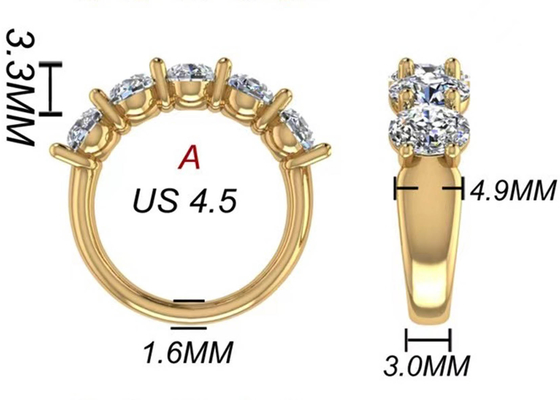 حلقه الماس بیضی 18 عیار رزگلد 6.43x 4.7x3.03mm برای سالگرد