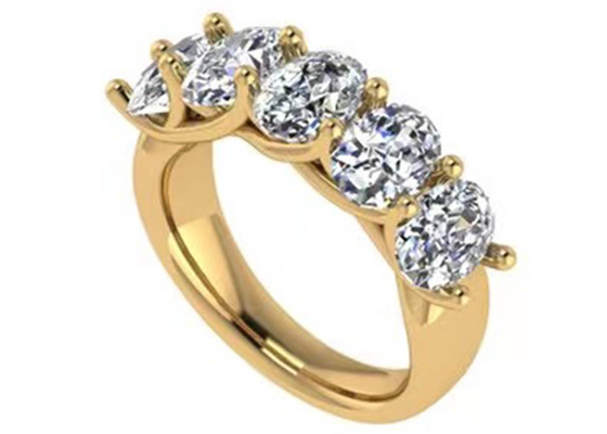 حلقه الماس بیضی 18 عیار رزگلد 6.43x 4.7x3.03mm برای سالگرد