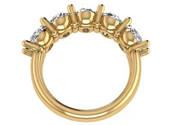 حلقه الماس بیضی 18 عیار رزگلد 6.43x 4.7x3.03mm برای سالگرد