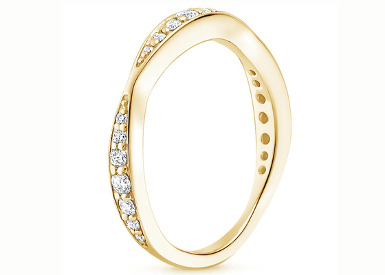 حلقه جواهر طلای زرد 14 عیار الماس 0.35 عیار 1.5 تا 4.3 میلی متر اندازه نوار