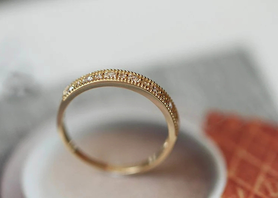 انگشتر جواهرات الماس واقعی برش گرد 2.5mm 1.3mm