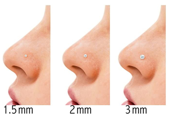 حلقه بینی طلایی 7 میلی متری 14 عیار، جواهرات نصب شده سوراخ کننده بینی غیر تحریک کننده